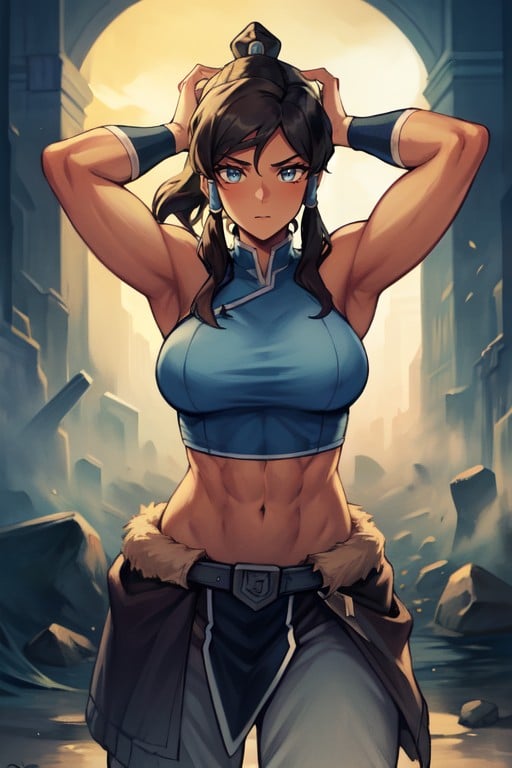 Boné, Korra (the Legend Of Korra), Braços Levantados Pornografia gay com IA