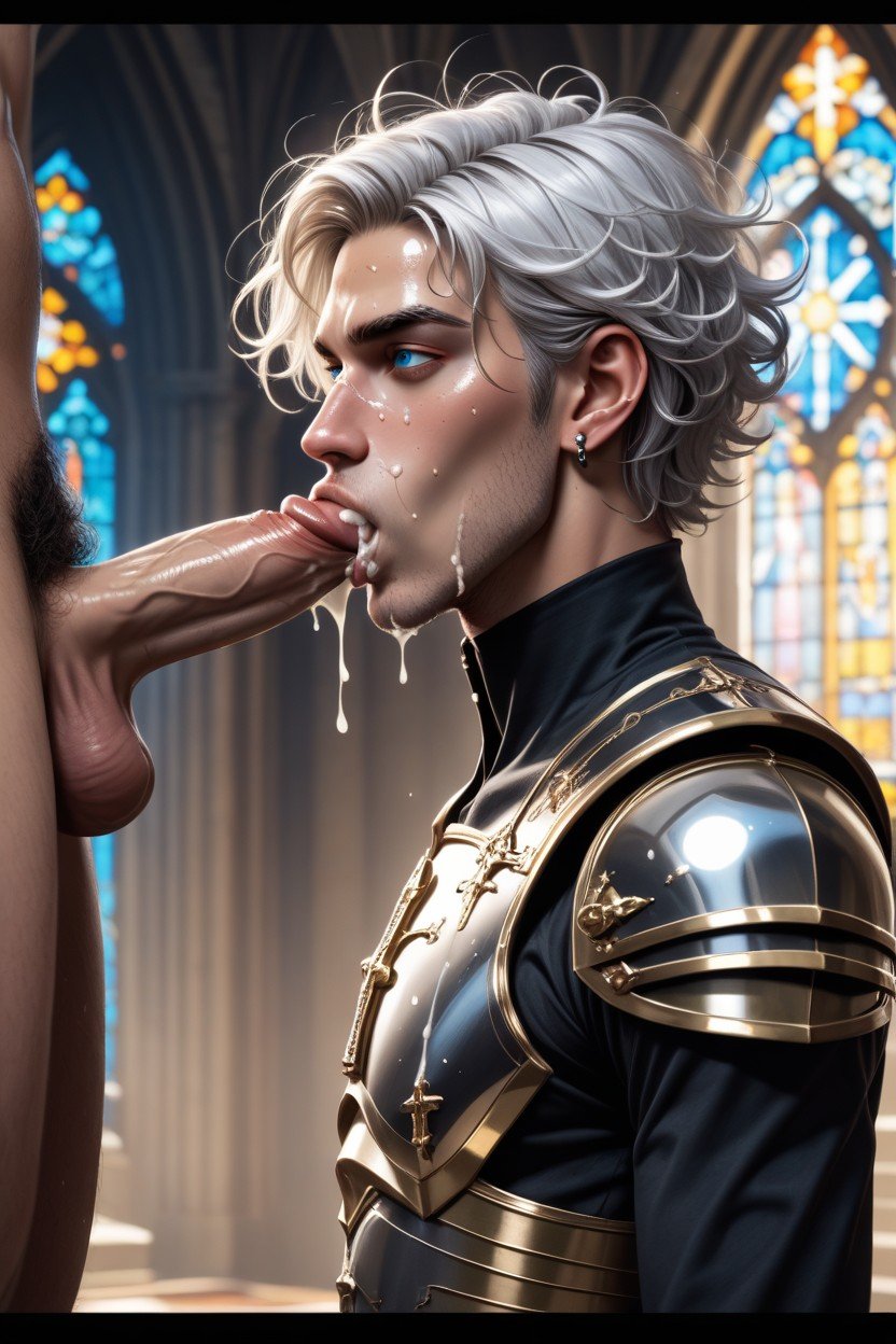 Church, Side View, Sweaty AI Gay Porn