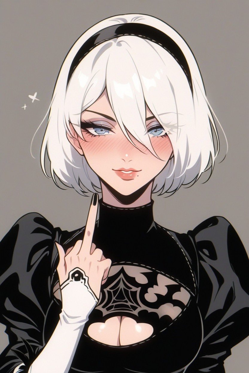 Hot, 正面视图, Yorha No Type B From NierautomataAI黄漫