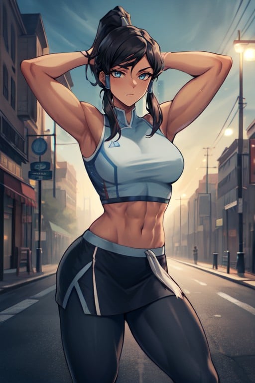 Hands Behind Head, Korra (the Legend Of Korra), Form Fitting Hentai AI Porn