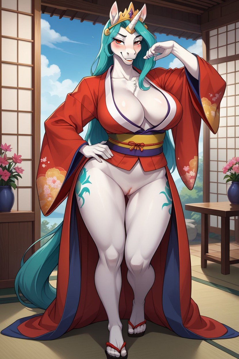 Rounded Ass, Kimono, Red Suit Furry AI Porn