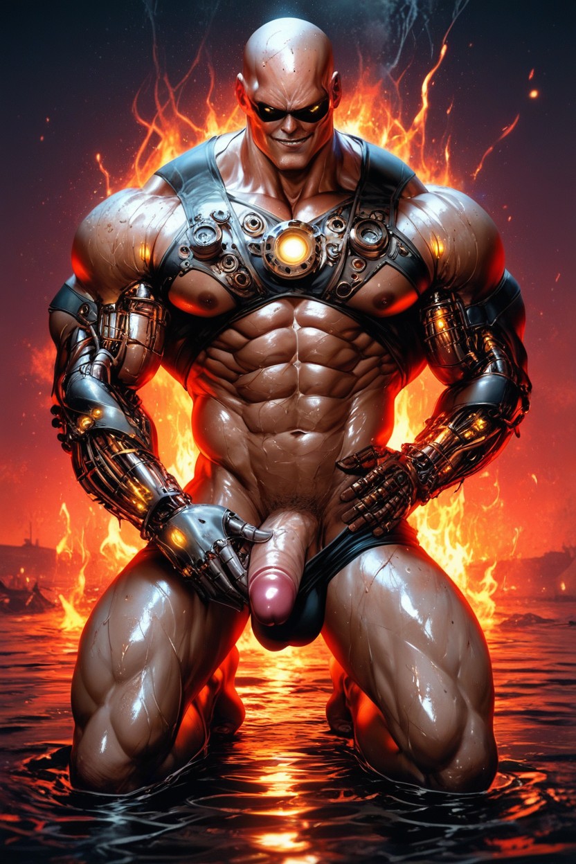 Masturbation, Huge Penis-shaped Bulge, Acid Rain AI Gay Porn