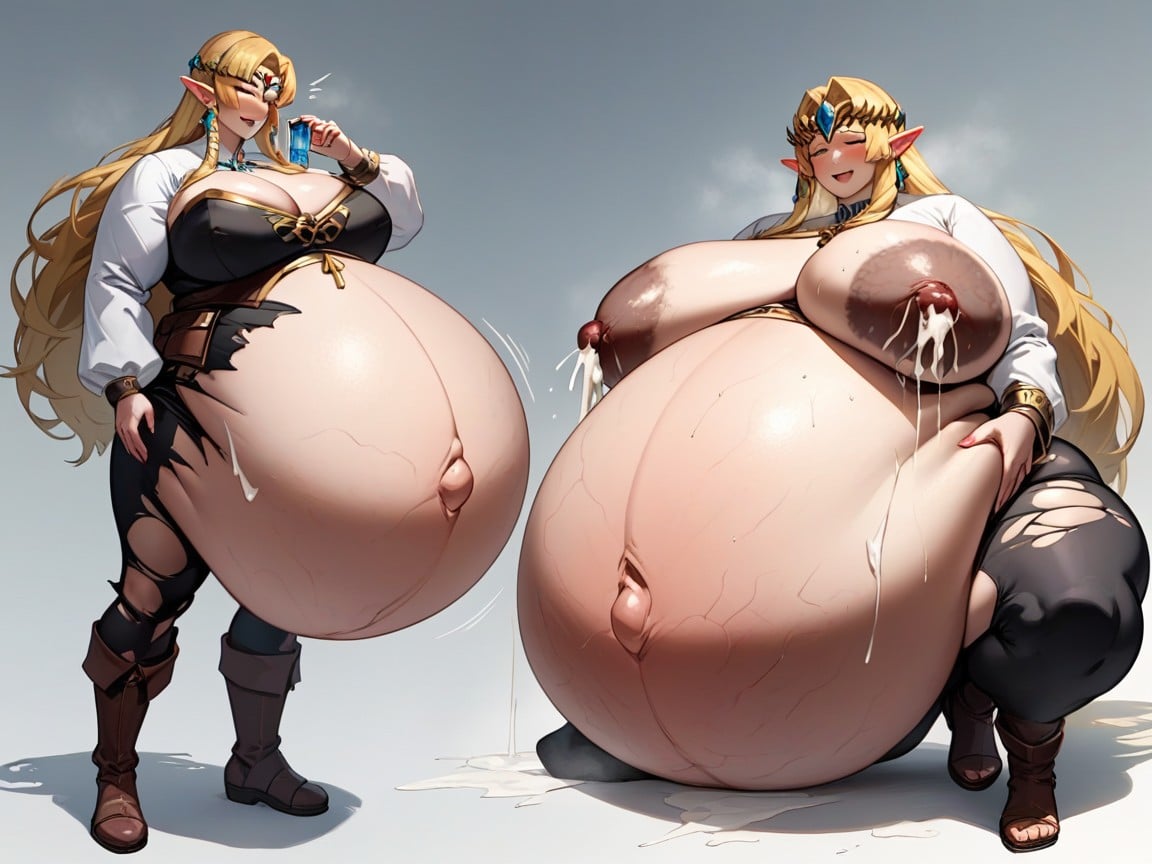 Ultra Detailed New Anime Style, Transformation To Extreme Enormous Gigant Woman With Obese Morbidy, Growing Body Shemale AI Porn