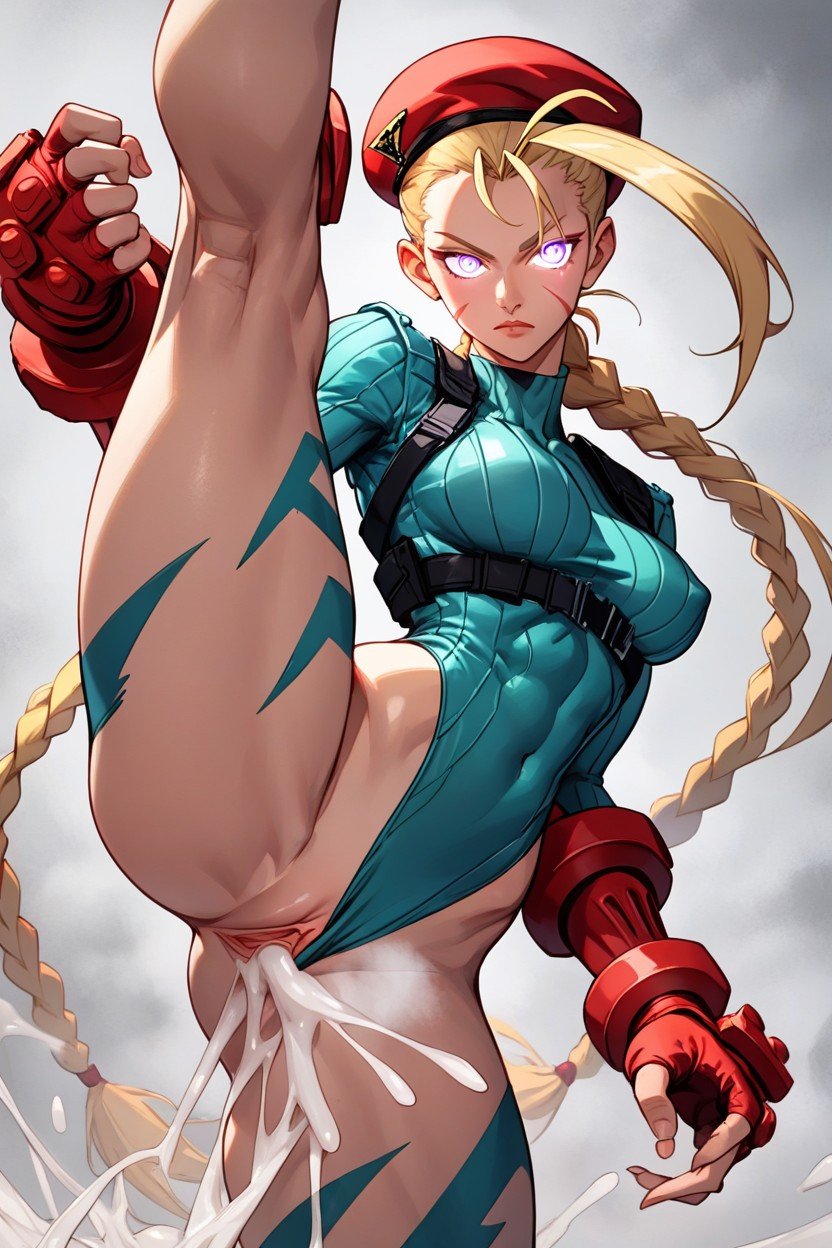 Red Fighting Gloves, Leotard, Fighting Pose Shemale AI Porn