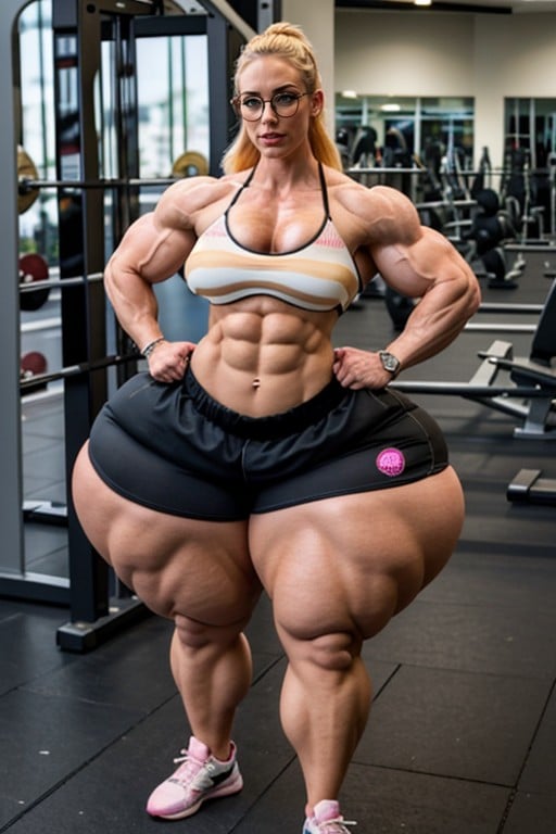 Muscular Striated, White Hair, Hourglass Figure Asian AI Porn