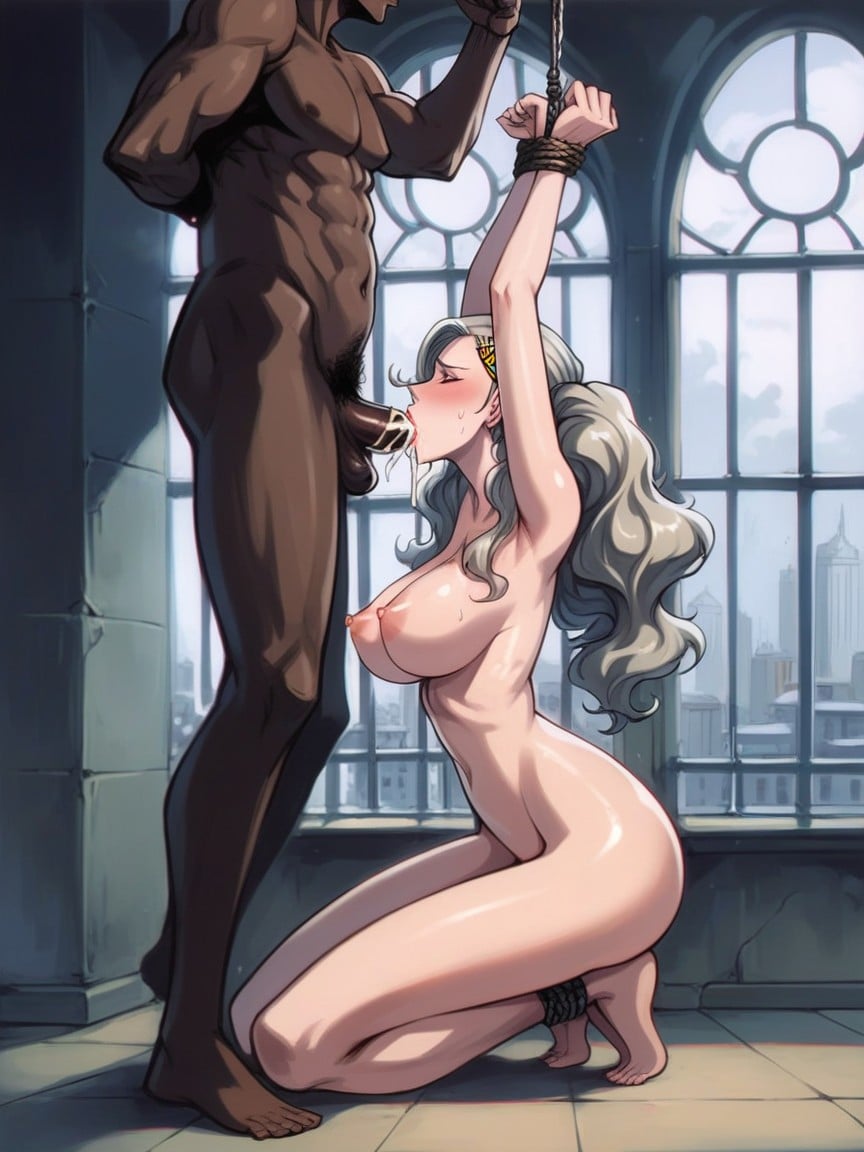 Interracial, Blushing, RestrainedHentai IA