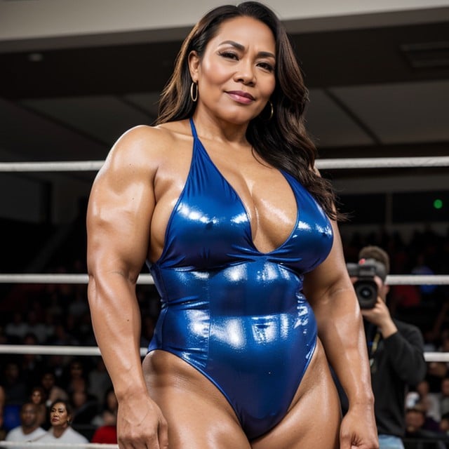 Ai-generatorwrestling-musculosa Strong Bodybuilderfilipina, Full Body, Oily Skin Furry AI Porn