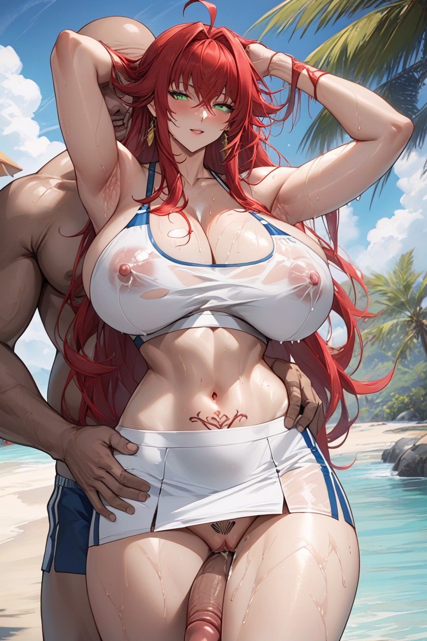 Sexy Hourglass Body, Ahoge, Curvy BodyファーリーAIポルノ