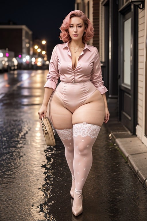 Bottom-heavy Hourglass, The Submissive Stands With Quiet Grace, She Stands With Power StancePorno IA Gay