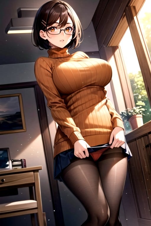 De Baixo Para Cima (saia Superior), Velma (scooby Doo), 18+ Hentai IA pornografia