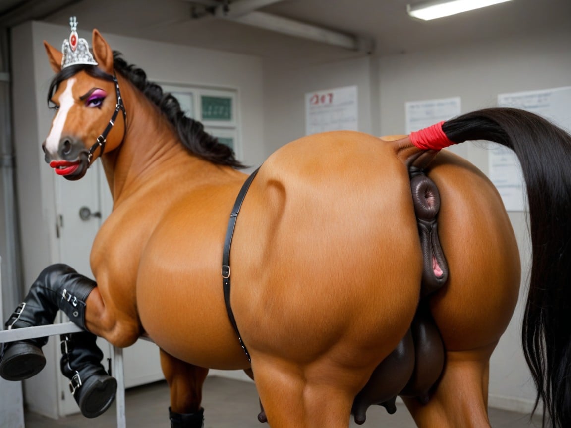 Equinepussy, 巨尻, 厚いニューハーフAIポルノ