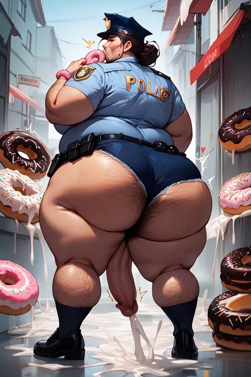 Excessive Cum, Donut Balanced On Gigantic Throbbing Penis, DonutsAI兽人黄片