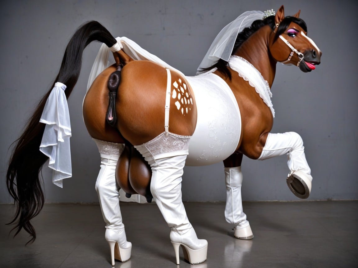 목걸이, Thick Equinepussy Body, 거대한 엉덩이쉬메일 AI 포르노