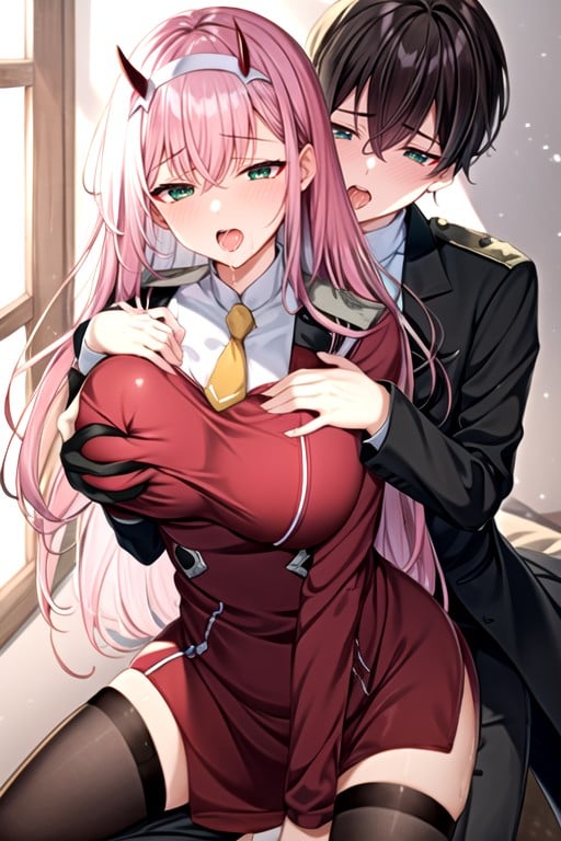 Zero-two (darling In The Franxx), Orgasm, Grabbed From Behind Asian AI Porn