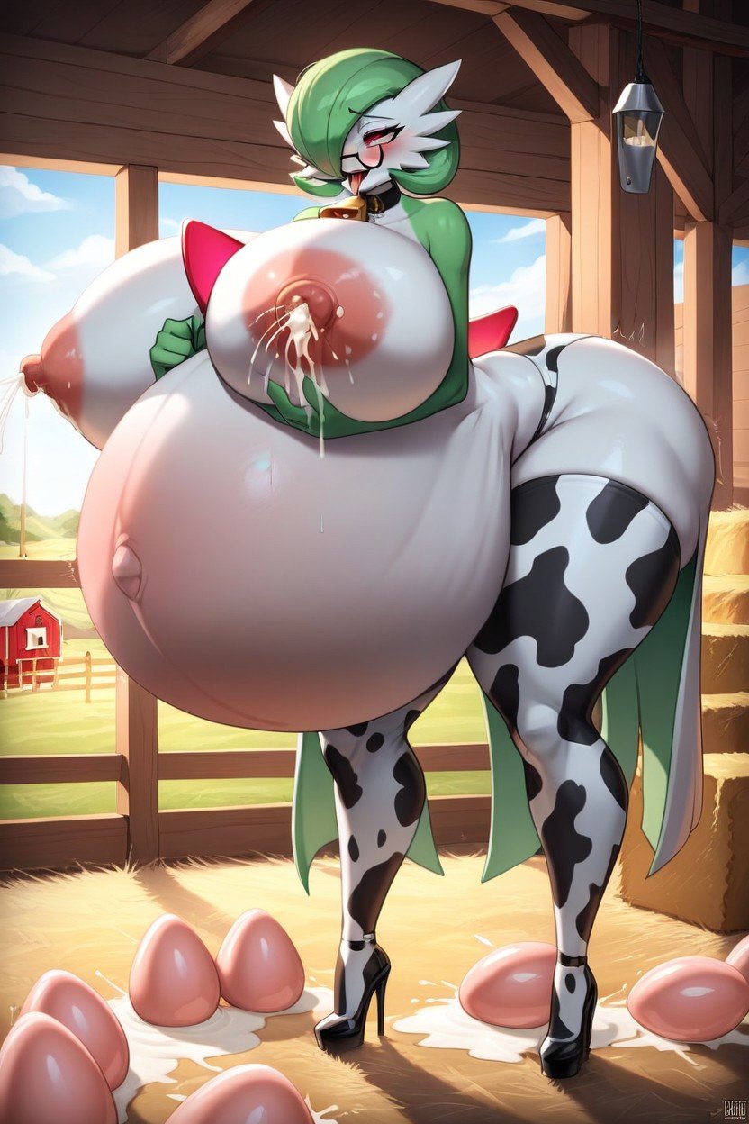 Pained, Wearing Cowbell, Pregnant Bimbo Cow GardevoirFurry IA