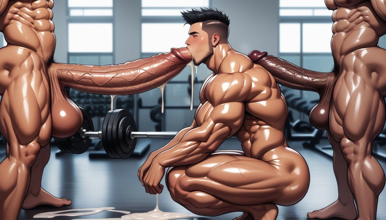 Gym, Massive Cumshot, 超巨大AI同性戀黃片