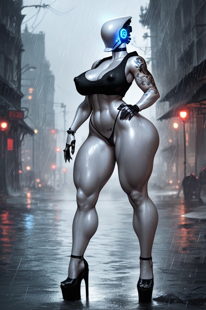 Black Nipples, Thick Thighs, Tall Female Furry AI Porn
