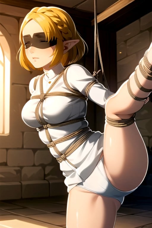 Blindfold, White Panties, Zelda (the Legend Of Zelda) Hentai AI Porn