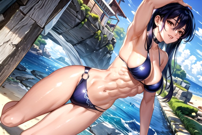 A British Woman, Manga In Color, Muscular Definition Asian AI Porn