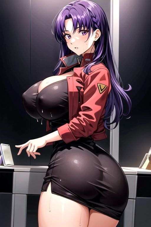 Misato (evangelion) , Breast Expansion, 18+Porno IA Furry