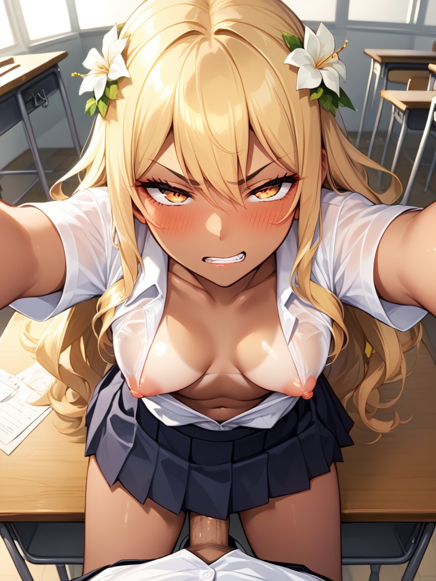 Plunging Neckline, Gyaru, Japanese Fucking Woman From Behind Hentai IA