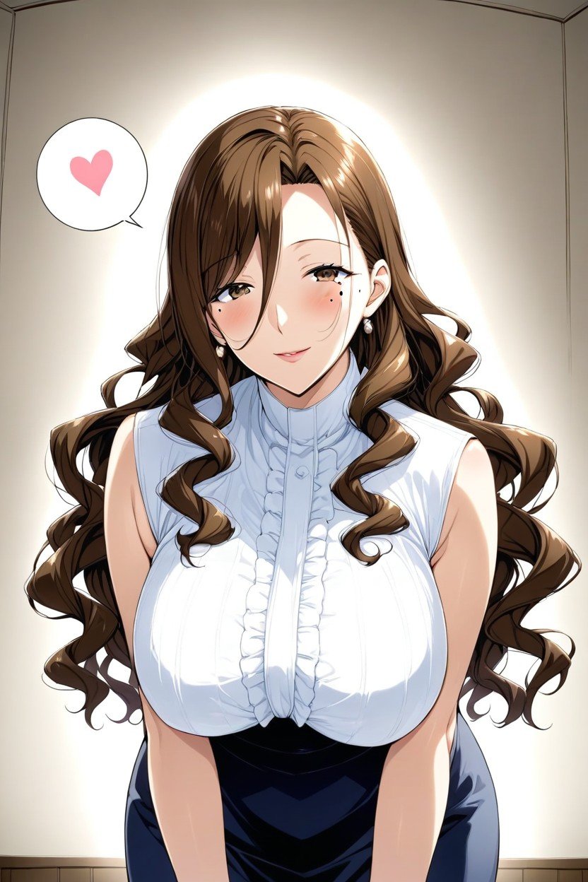 Long Hair, Brown Hair Female, 分数 アップPorno IA Hentai