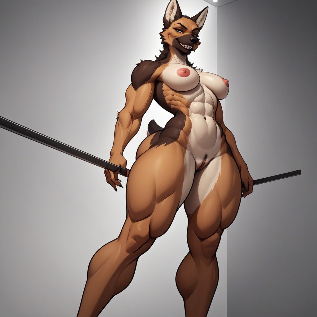 Muscular, Massive Shoulders, Free Muscle Furry AI Porn