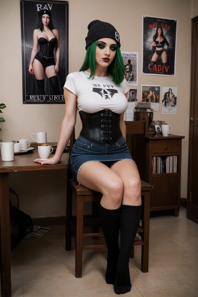 Clothes On, Green Hair, Rounded Ass AI Gay Porn