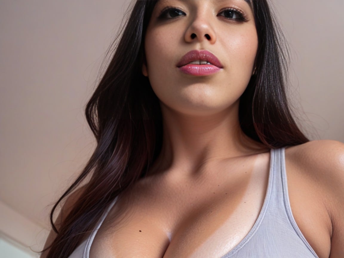 Cleavage, Goosebumps On Skin, Tight White Tank TopFurry KI Porno