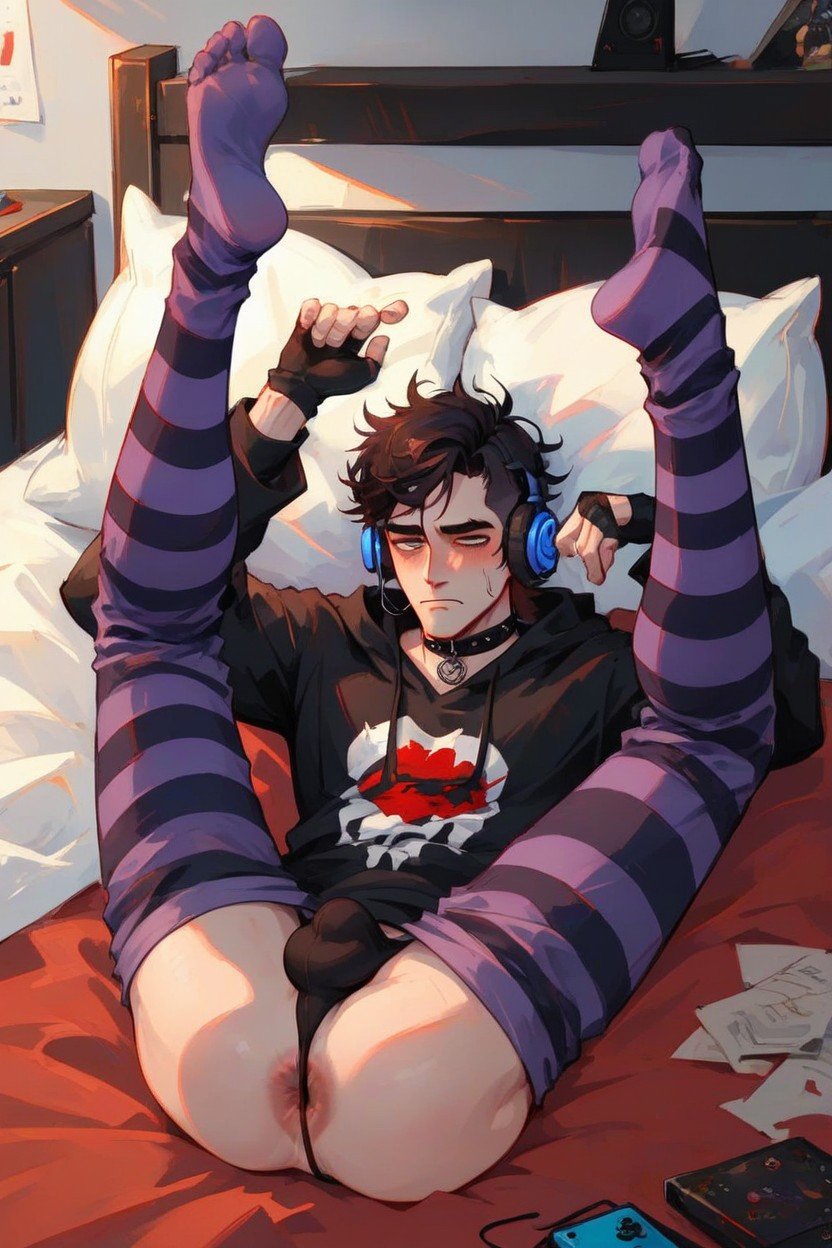 Gamer, Legs Up, Sebastian From Stardew Valley Pornografia gay com IA