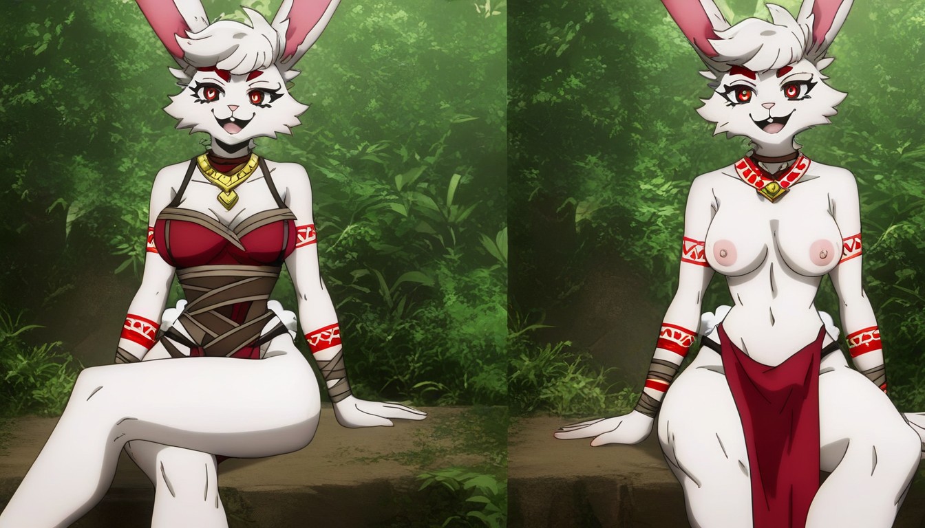Master Piece, Perfect Face, Light Red Color Half Circle Tattoos On Her Malar AI Porn