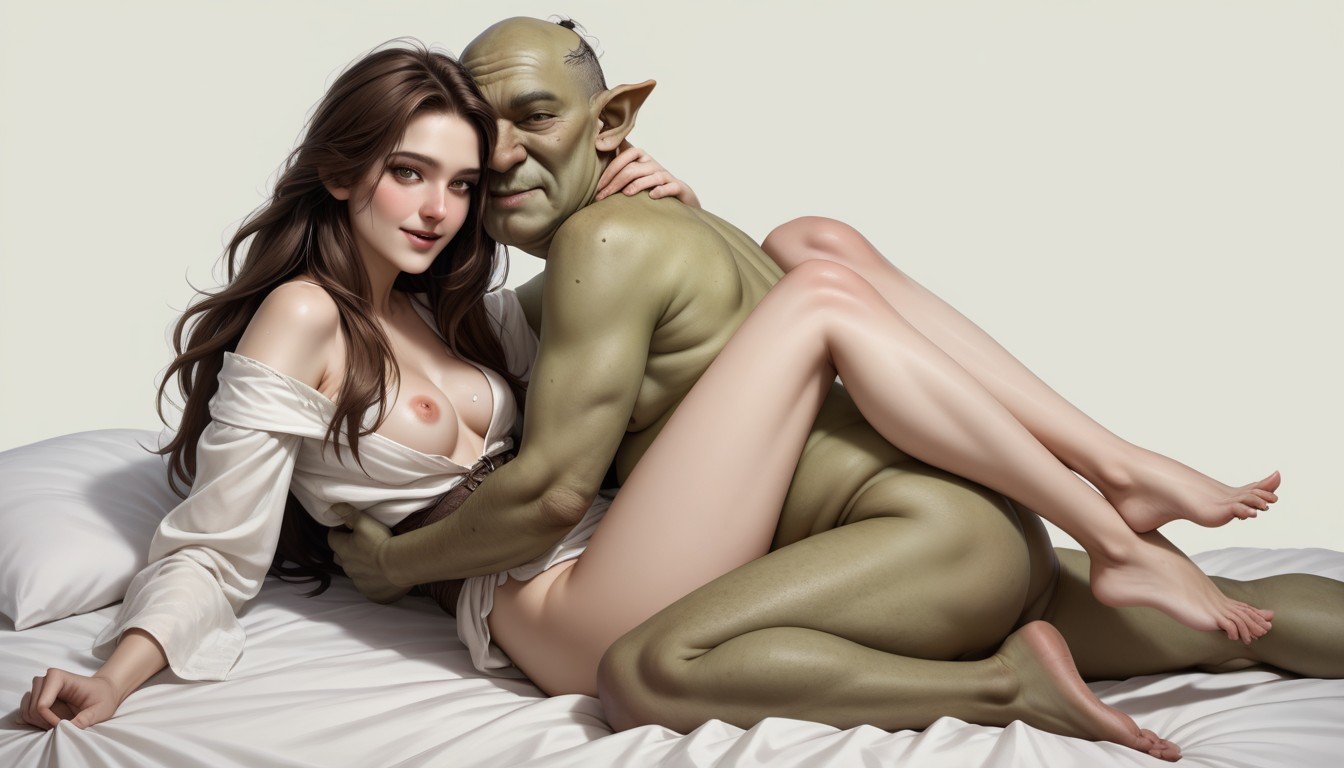 Cum Dripping, Leg Lock, Green Ugly Goblin Leaning On HerファーリーAIポルノ