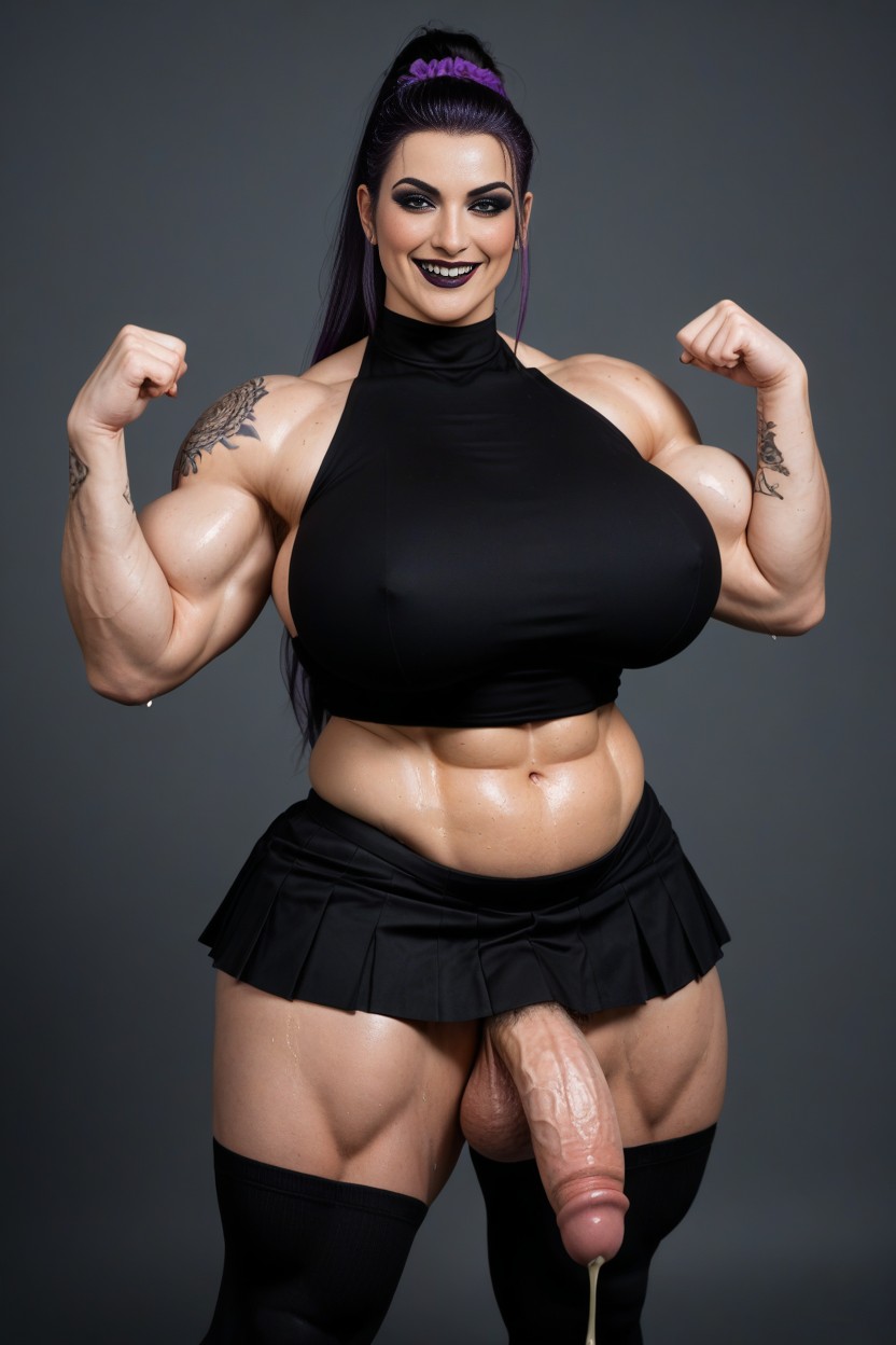Long Black Hair, Tall Bulky Widest Amazonian Body, Hentai Manga Brought To Life AI Porn