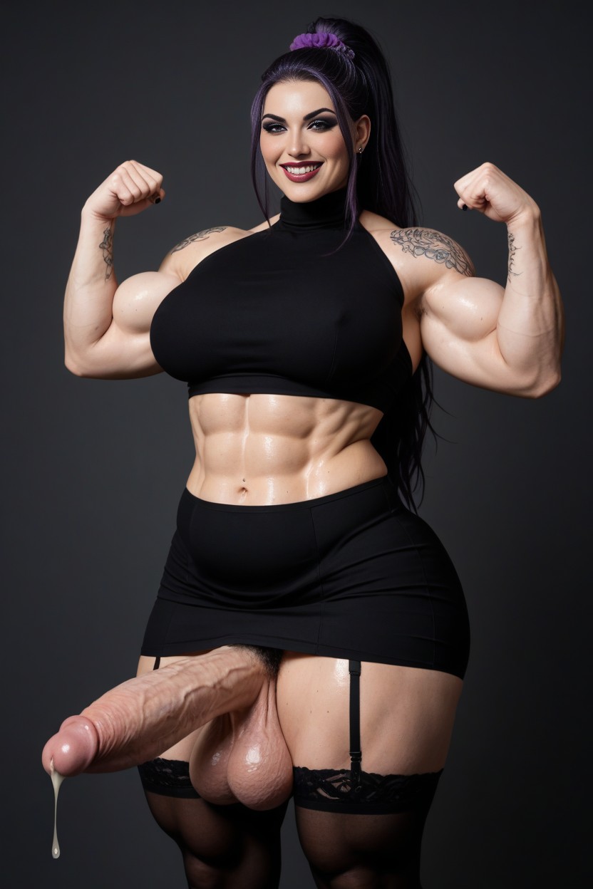 Tall Bulky Widest Amazonian Body, 18+, Flexing Biceps AI Porn