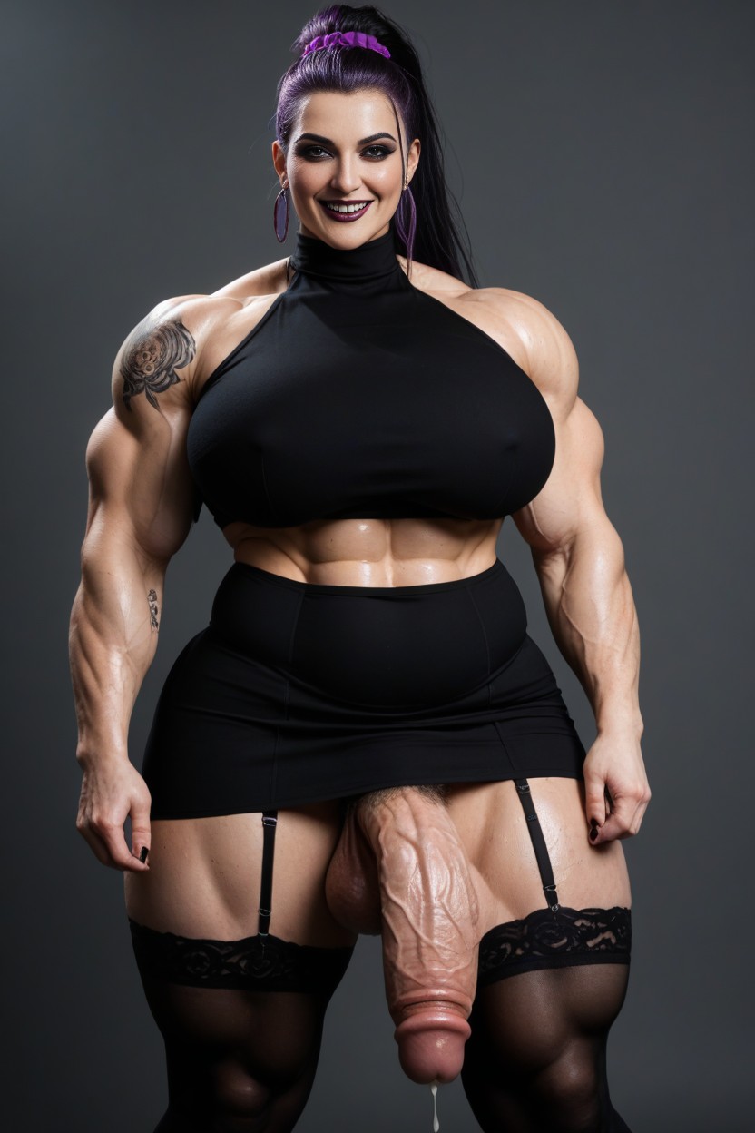 Tall Bulky Widest Amazonian Body, Cock Is Wider Than Her Leg, Impossible Massive Muscular Legs AI Porn