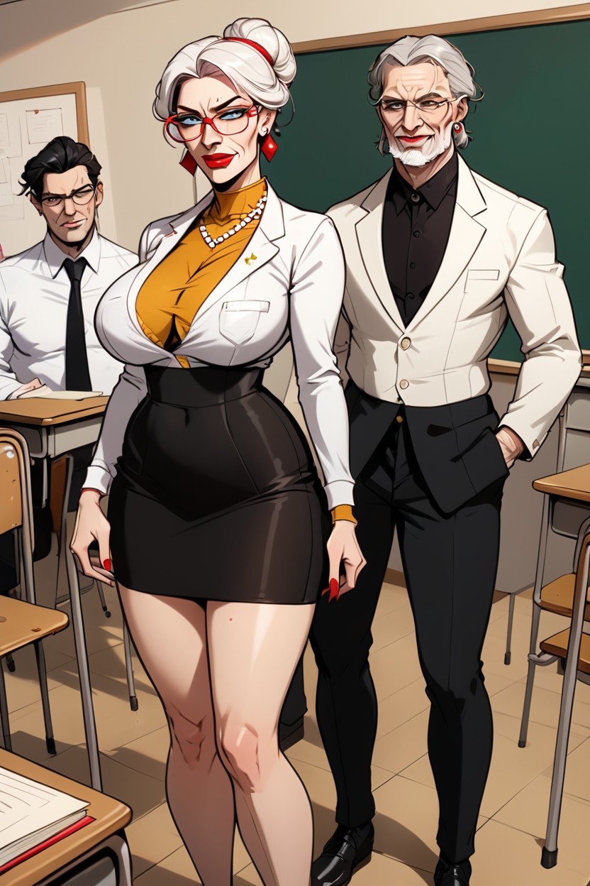 Mouth Opened To Scream, Shoes With Medium Heels, Hair Pulled AI Porn