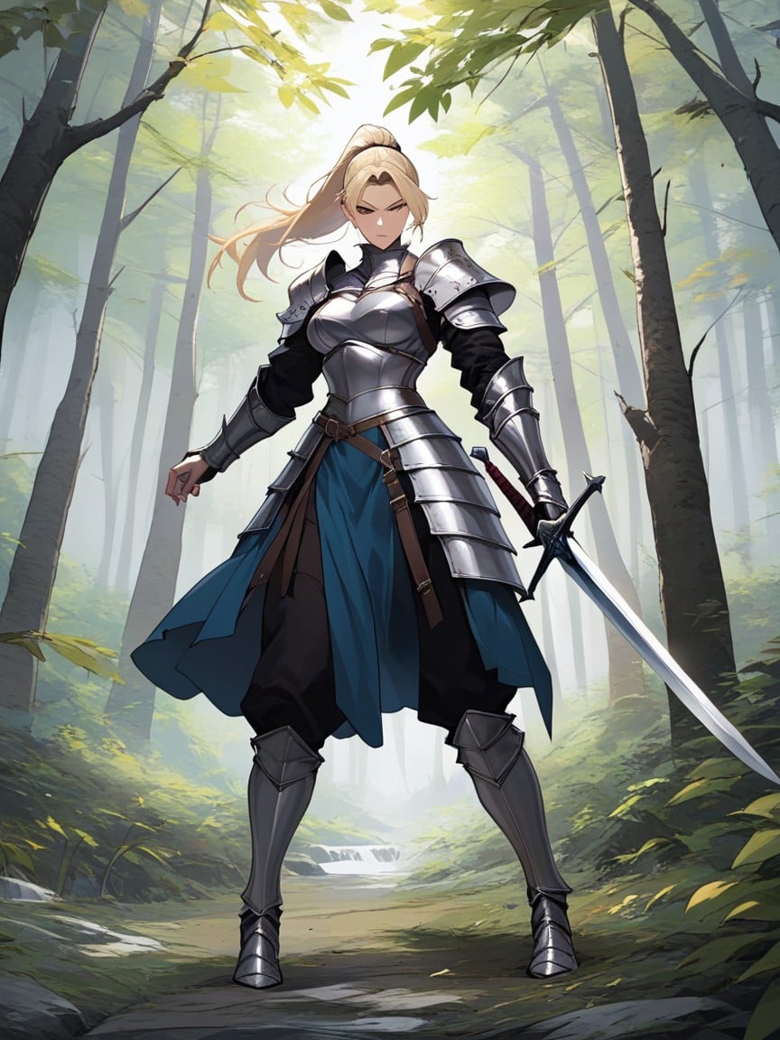 Female Knight, 18+, 금색쉬메일 AI 포르노