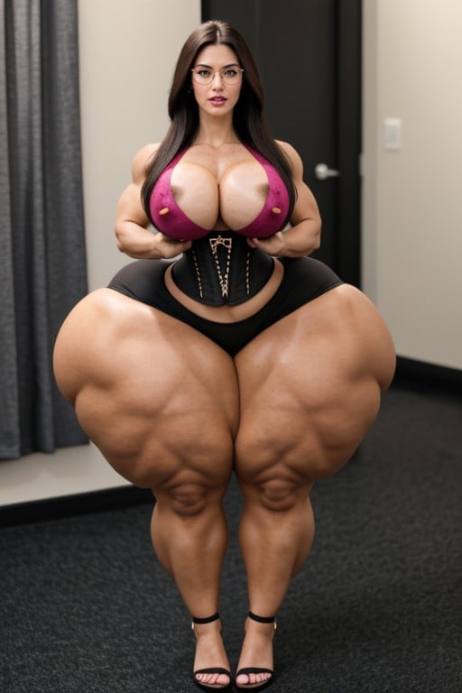 Colossal Hyper Ass, Silky Straight Hair, Ultra Muscular Arms Shemale AI Porn