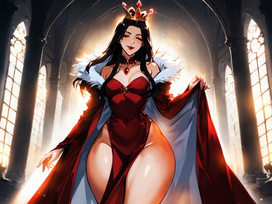 큰 엉덩이, Royal Throne Room Background, High Color Contrast 라틴 AI 야짤