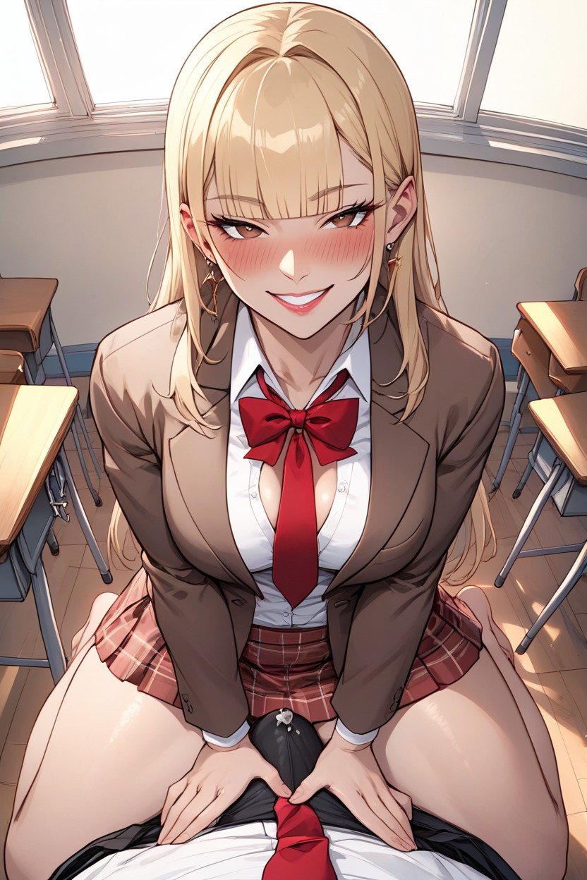 Fingers, Holding Bulge, Thick Thighs Hentai AI Porn