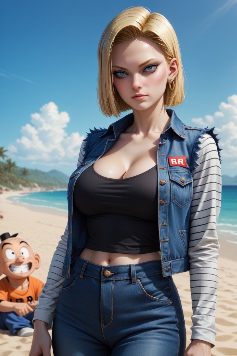 18+, Realistic Android And Krillin Shemale AI Porn