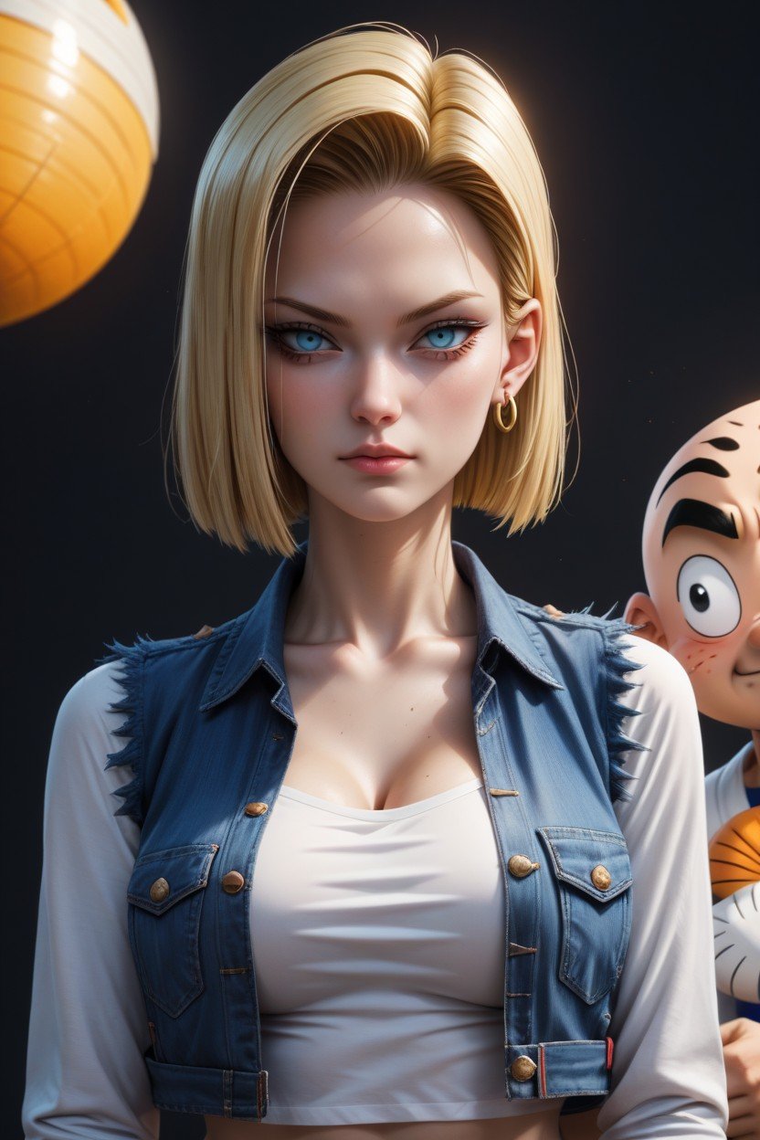 18+, Realistic Android And Krillin Shemale AI Porn