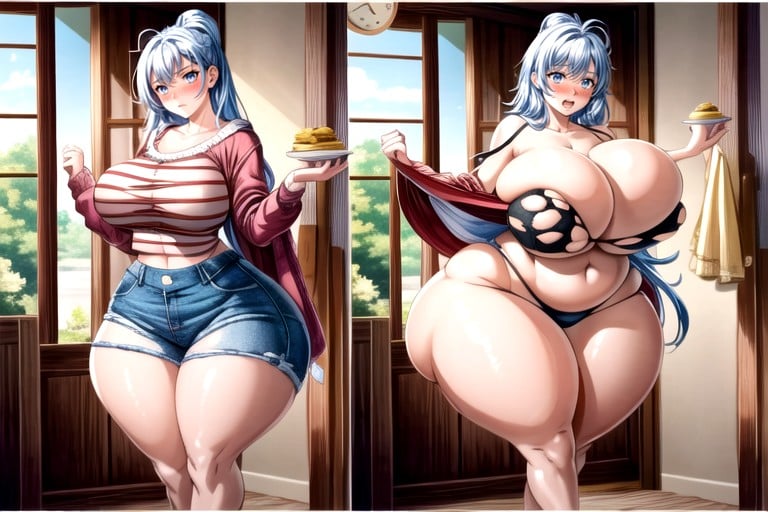 Cómic, Best Face, Feeding Her Fatter Self More And More To Gain Immensely Hyper Massive Amounts Of Heavy Weight And Thick FatPorno asiático IA