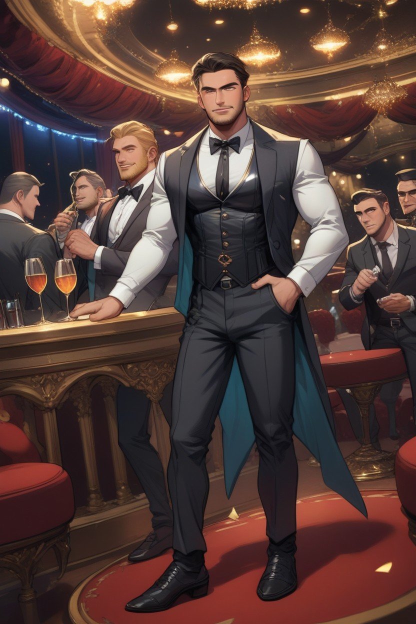 18+, Party, Man Wearing Corset With Dress Pants And ShoesAI同性恋黄片