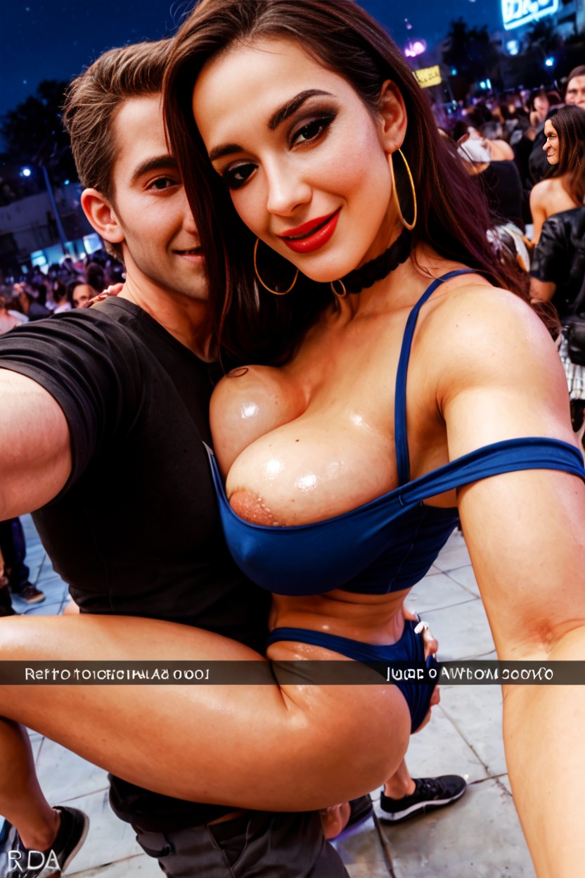 Modern Nightclub, Smiling, Blushing AI Porn
