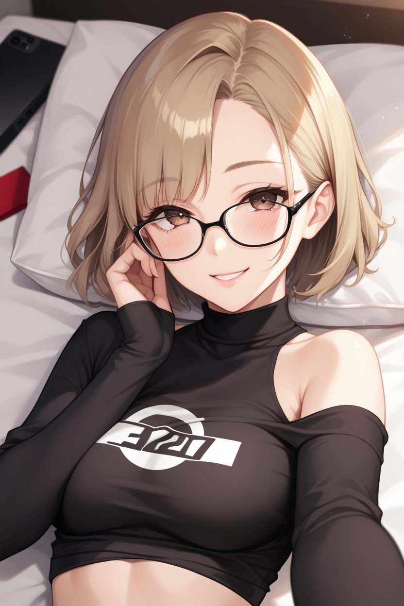 Looking At Viewer, Amazing Quality, Black Long SleeveHentai IA