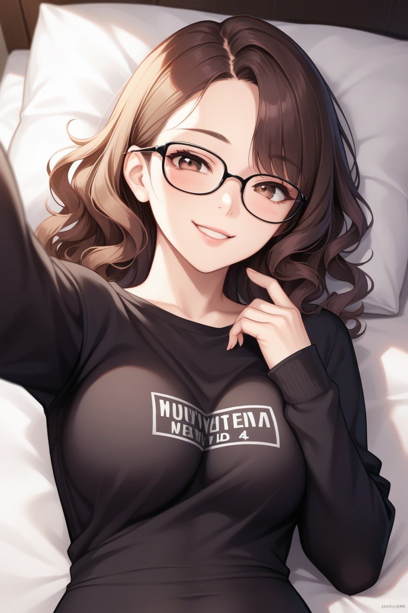 Depth Of Field, Mischievous (smiling While Blushing), Wavy Hair Hentai AI Porn