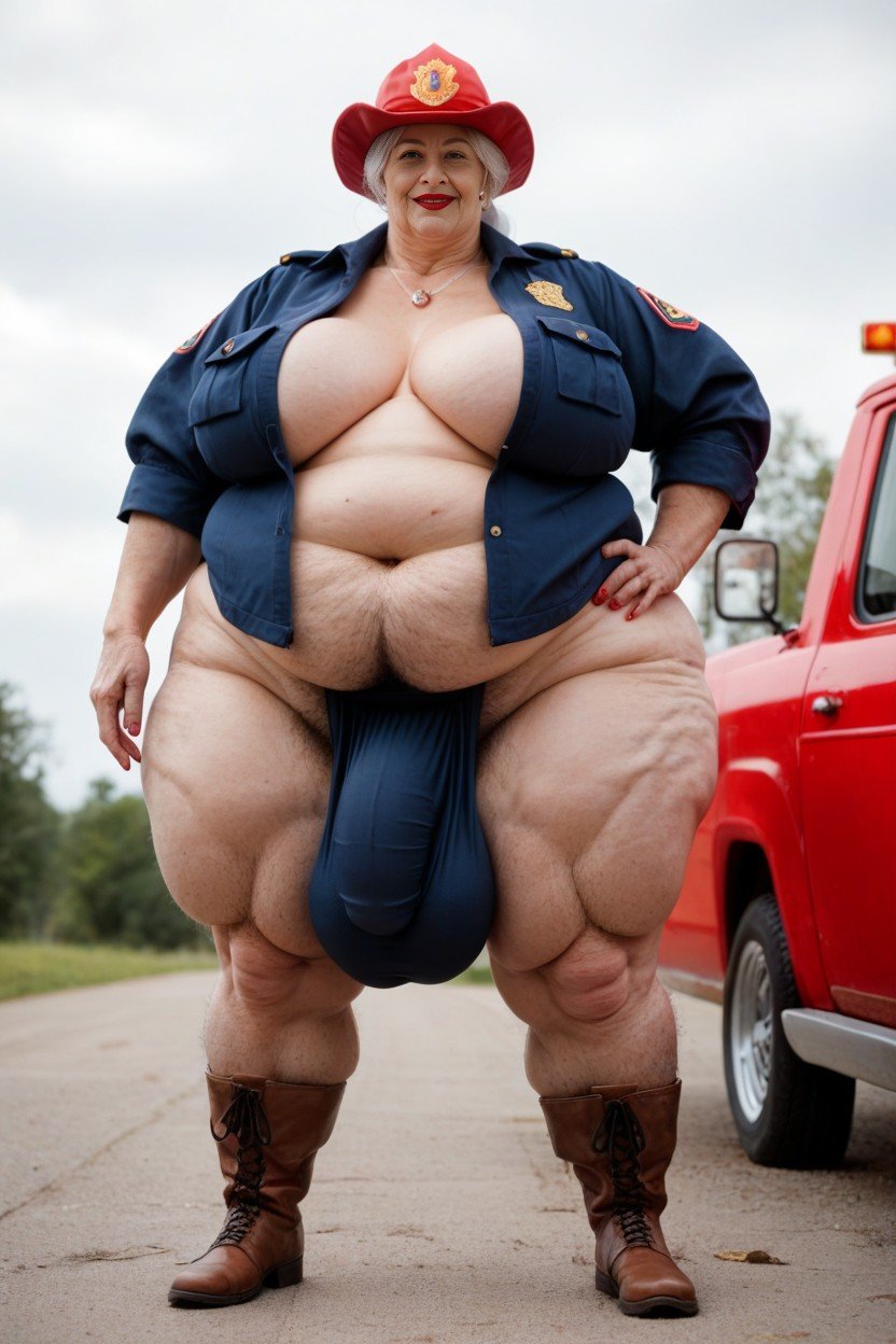 Standing, Fire Truck, Ssbbw Pornografia gay com IA