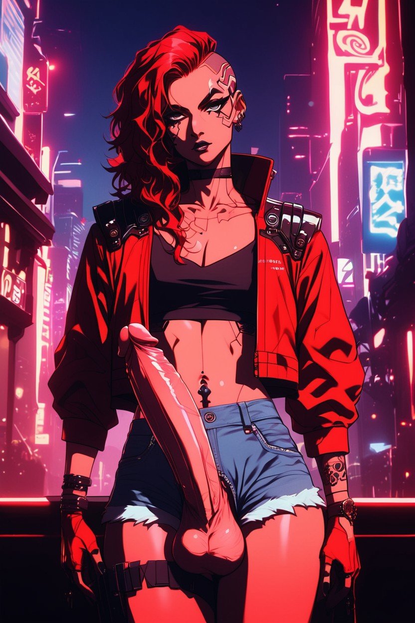 Androgynes, Hyper, Cyberpunk City쉬메일 AI 포르노