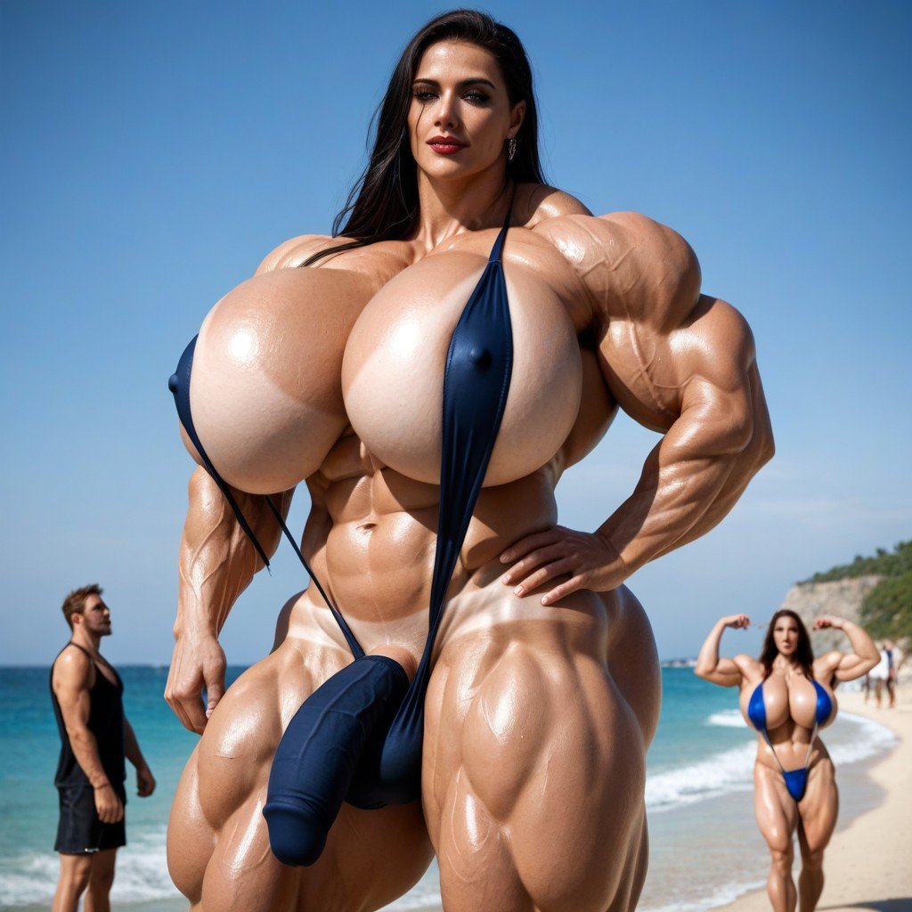 Massive Muscles, Huge Muscle, Foreskin Shemale AI Porn